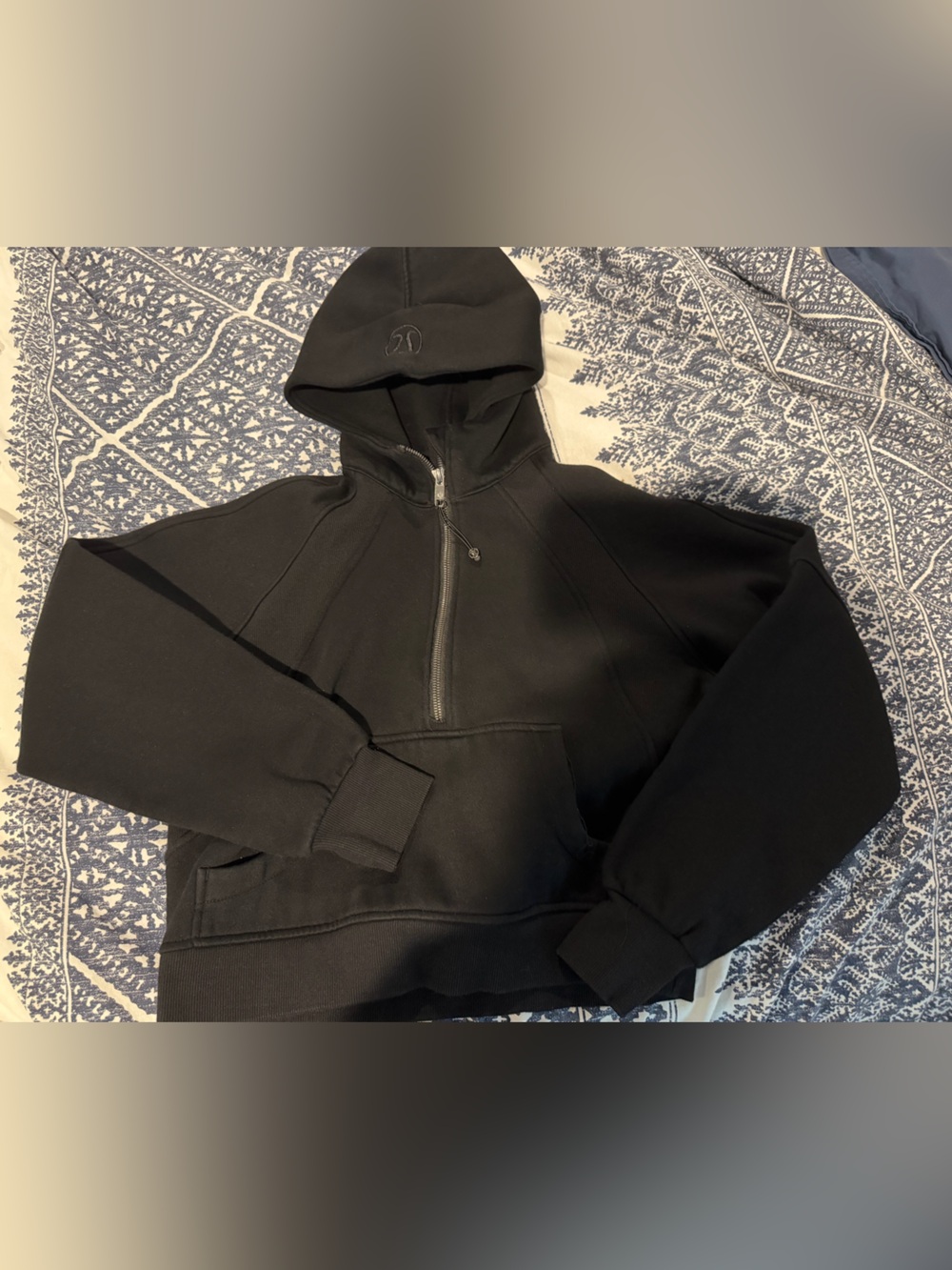 lululemon athletica Black Half-Zip Hooded Sweatshirt